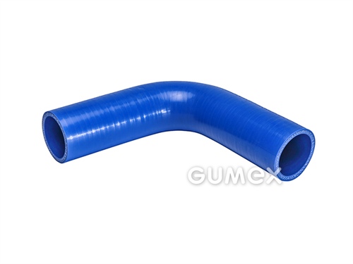 Silikónové uhlové koleno RADIASIL N 90°, 8mm, dľžka ramien 102mm, 6,4bar, silikón, -50°C/+175°C, modrá